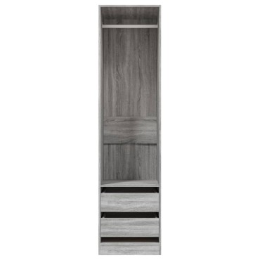 vidaXL Ντουλάπα με Συρτάρια Γκρι Sonoma 50x50x200cm Επεξεργ. Ξύλο 1 τεμ.