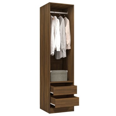 vidaXL Ντουλάπα με Συρτάρια Καφέ Δρυς 50x50x200cm Επεξεργασμένο Ξύλο 1 τεμ.
