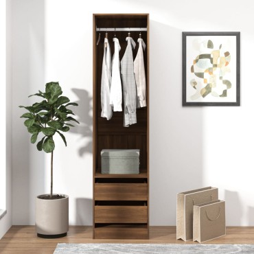 vidaXL Ντουλάπα με Συρτάρια Καφέ Δρυς 50x50x200cm Επεξεργασμένο Ξύλο 1 τεμ.