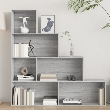 vidaXL Βιβλιοθήκη Γκρι Sonoma 155x24x160cm 1 τεμ.