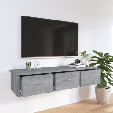 vidaXL Ντουλάπι Τοίχου Γκρι Sonoma 88x26x18,5cm Επεξεργασμένο Ξύλο 1 τεμ.