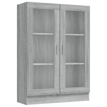 vidaXL Βιτρίνα Γκρι Sonoma 82,5x30,5x115cm Επεξεργασμένο Ξύλο 1 τεμ.