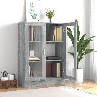vidaXL Βιτρίνα Γκρι Sonoma 82,5x30,5x115cm Επεξεργασμένο Ξύλο 1 τεμ.