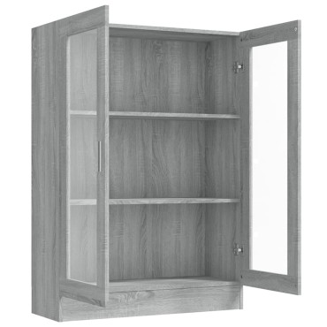 vidaXL Βιτρίνα Γκρι Sonoma 82,5x30,5x115cm Επεξεργασμένο Ξύλο 1 τεμ.