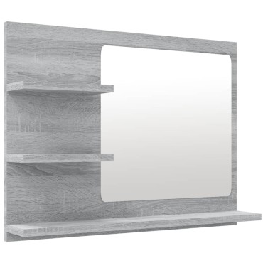 vidaXL Καθρέφτης Μπάνιου Γκρι Sonoma 60x10,5x45cm Επεξεργασμένο Ξύλο 1 τεμ.