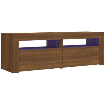 vidaXL Έπιπλο Τηλεόρασης με LED Καφέ Δρυς 120x35x40cm