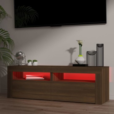 vidaXL Έπιπλο Τηλεόρασης με LED Καφέ Δρυς 120x35x40cm
