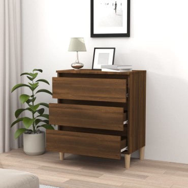 vidaXL Συρταριέρα Καφέ Δρυς 60x35x69cm από Επεξεργασμένο Ξύλο 1 τεμ.