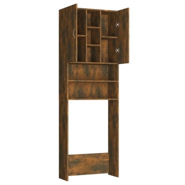 vidaXL Ντουλάπι Πλυντηρίου Καπνιστή Δρυς 64 x 25,5 x 190 εκ.