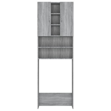 vidaXL Ντουλάπι Πλυντηρίου Γκρι Sonoma 64 x 25,5 x 190 εκ.