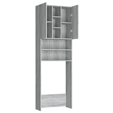 vidaXL Ντουλάπι Πλυντηρίου Γκρι Sonoma 64 x 25,5 x 190 εκ.
