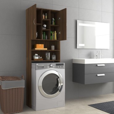 vidaXL Ντουλάπι Πλυντηρίου Καφέ Δρυς 64 x 25,5 x 190 εκ.