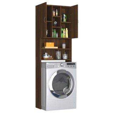 vidaXL Ντουλάπι Πλυντηρίου Καφέ Δρυς 64 x 25,5 x 190 εκ.