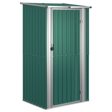 vidaXL Αποθήκη Κήπου Πράσινη 118,5x97x209,5 εκ. Γαλβανισμένο Ατσάλι