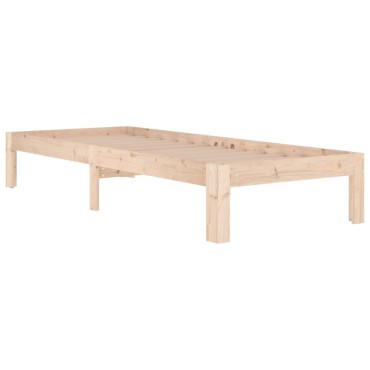 vidaXL Πλαίσιο Κρεβατιού 75 x 190 εκ. από Μασίφ Ξύλο Small Single
