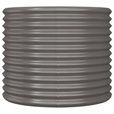 vidaXL Ζαρντινιέρα Γκρι 80x80x68 εκ. Ατσάλι με Ηλεκτρ. Βαφή Πούδρας