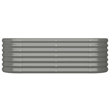 vidaXL Ζαρντινιέρα Υπερυψ. Γκρι 114x40x36 εκ. Ατσάλι Ηλεκτρ. Βαφή