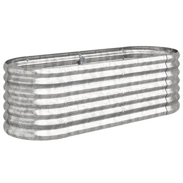 vidaXL Ζαρντινιέρα Υπερυψωμένη Ασημί 114x40x36 εκ. Ατσάλι Ηλεκτρ. Βαφή