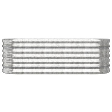 vidaXL Ζαρντινιέρα Υπερυψωμένη Ασημί 114x40x36 εκ. Ατσάλι Ηλεκτρ. Βαφή