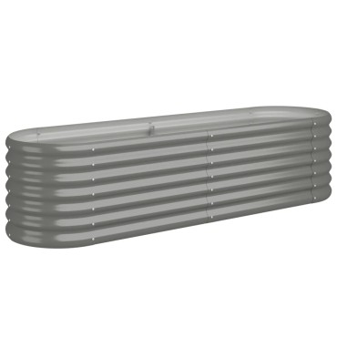 vidaXL Ζαρντινιέρα Υπερυψωμένη Γκρι 152x40x36 εκ. Ατσάλι Ηλεκτρ. Βαφή