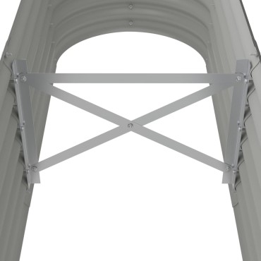 vidaXL Ζαρντινιέρα Υπερυψωμένη Γκρι 152x40x36 εκ. Ατσάλι Ηλεκτρ. Βαφή