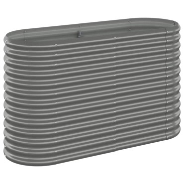 vidaXL Ζαρντινιέρα Γκρι 114x40x68 εκ. Ατσάλι με Ηλεκτρ. Βαφή Πούδρας