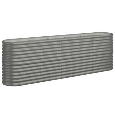 vidaXL Ζαρντινιέρα Γκρι 224x40x68 εκ. Ατσάλι με Ηλεκτρ. Βαφή Πούδρας