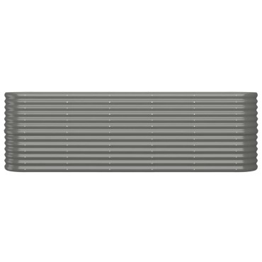 vidaXL Ζαρντινιέρα Γκρι 224x40x68 εκ. Ατσάλι με Ηλεκτρ. Βαφή Πούδρας