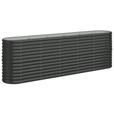 vidaXL Ζαρντινιέρα Ανθρακί 224x40x68 εκ Γαλβανισμένος χάλυβας