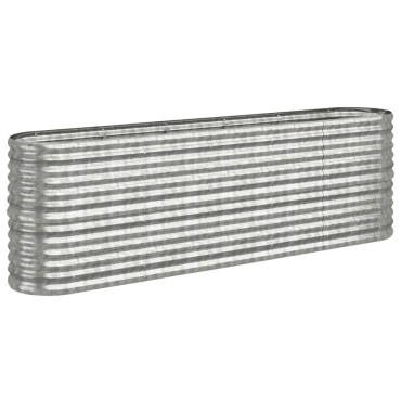 vidaXL Ζαρντινιέρα Ασημί 224x40x68 εκ. Ατσάλι με Ηλεκτρ. Βαφή Πούδρας