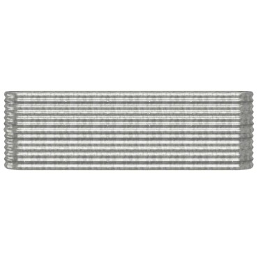 vidaXL Ζαρντινιέρα Ασημί 224x40x68 εκ. Ατσάλι με Ηλεκτρ. Βαφή Πούδρας