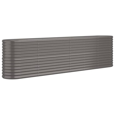 vidaXL Ζαρντινιέρα Γκρι 260x40x68 εκ. Ατσάλι με Ηλεκτρ. Βαφή Πούδρας