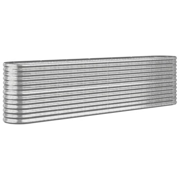 vidaXL Ζαρντινιέρα Ασημί 260x40x68 εκ. Ατσάλι με Ηλεκτρ. Βαφή Πούδρας
