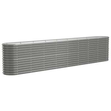 vidaXL Ζαρντινιέρα Γκρι 332x40x68 εκ. Ατσάλι με Ηλεκτρ. Βαφή Πούδρας