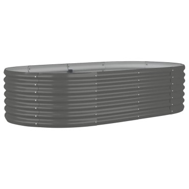 vidaXL Ζαρντινιέρα Γκρι 152x80x36 εκ. Ατσάλι με Ηλεκτρ. Βαφή Πούδρας