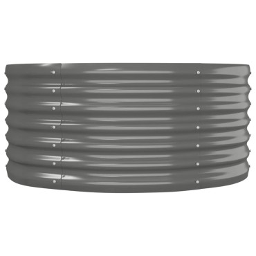 vidaXL Ζαρντινιέρα Γκρι 152x80x36 εκ. Ατσάλι με Ηλεκτρ. Βαφή Πούδρας