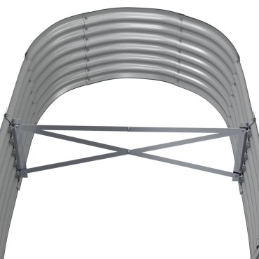 vidaXL Ζαρντινιέρα Γκρι 152x80x36 εκ. Ατσάλι με Ηλεκτρ. Βαφή Πούδρας