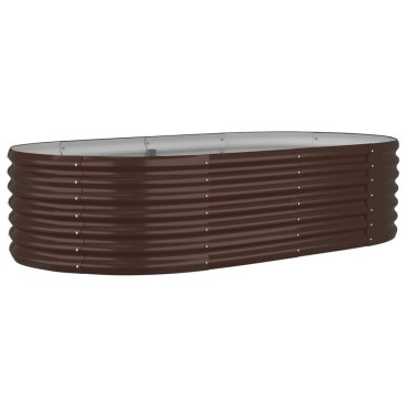 vidaXL Ζαρντινιέρα Καφέ 152x80x36 εκ. Ατσάλι με Ηλεκτρ. Βαφή Πούδρας