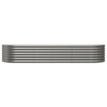 vidaXL Ζαρντινιέρα Γκρι 224x80x36 εκ Ατσάλι με Ηλεκτρ. Βαφή Πούδρας