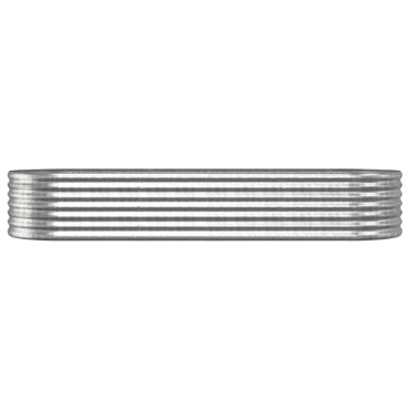 vidaXL Ζαρντινιέρα Ασημί 224x80x36 εκ. Ατσάλι με Ηλεκτρ. Βαφή Πούδρας