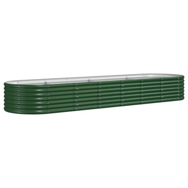 vidaXL Ζαρντινιέρα Πράσινη 296x80x36 εκ Ατσάλι με Ηλεκτρ. Βαφή Πούδρας