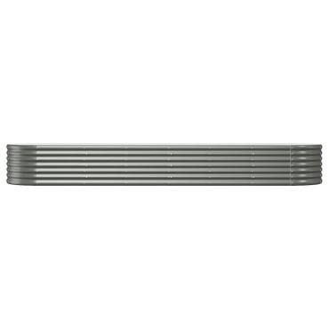 vidaXL Ζαρντινιέρα Γκρι 296x80x36 εκ. Ατσάλι με Ηλεκτρ. Βαφή Πούδρας
