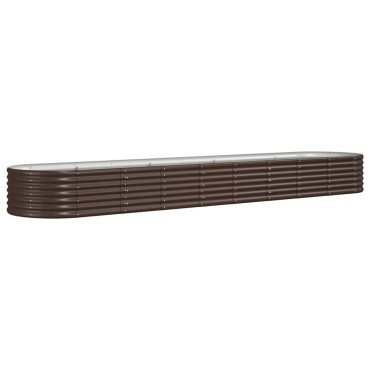 vidaXL Ζαρντινιέρα Καφέ 368x80x36 εκ. Ατσάλι με Ηλεκτρ. Βαφή Πούδρας