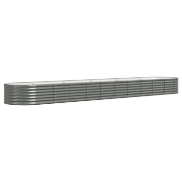 vidaXL Ζαρντινιέρα Γκρι 440x80x36 εκ. Ατσάλι με Ηλεκτρ. Βαφή Πούδρας