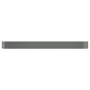 vidaXL Ζαρντινιέρα Γκρι 440x80x36 εκ. Ατσάλι με Ηλεκτρ. Βαφή Πούδρας