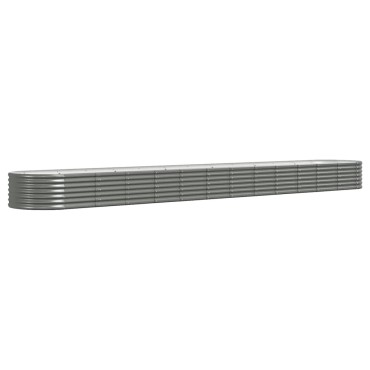 vidaXL Ζαρντινιέρα Γκρι 512x80x36 εκ. Ατσάλι με Ηλεκτρ. Βαφή Πούδρας