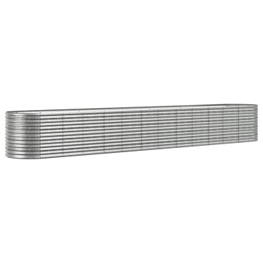 vidaXL Ζαρντινιέρα Ασημί 512x80x68 εκ. Ατσάλι με Ηλεκτρ. Βαφή Πούδρας