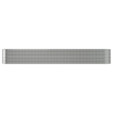 vidaXL Ζαρντινιέρα Ασημί 512x80x68 εκ. Ατσάλι με Ηλεκτρ. Βαφή Πούδρας