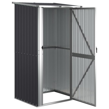 vidaXL Αποθήκη Κήπου Ανθρακί 118,5x97x209,5 εκ. Γαλβανισμένο Ατσάλι