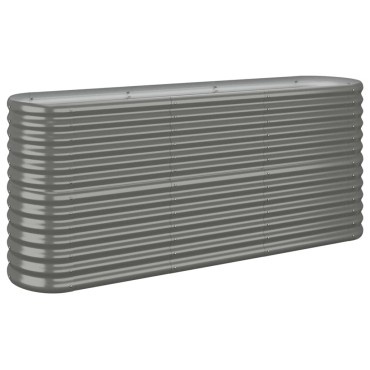 vidaXL Ζαρντινιέρα Γκρι 152x40x68 εκ. Ατσάλι με Ηλεκτρ. Βαφή Πούδρας